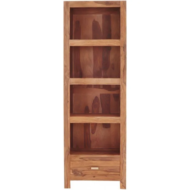 Bücherregal Gani 60x180x35 aus indischem Sheesham-Massivholz