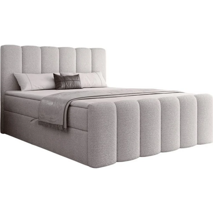 Compleo Boxbett BUBBLE, Wolkenbett, Bequem, Bonell, Topper, Doppelbett gepolstertes Kopfteil mit Bettkasten – Bild 4