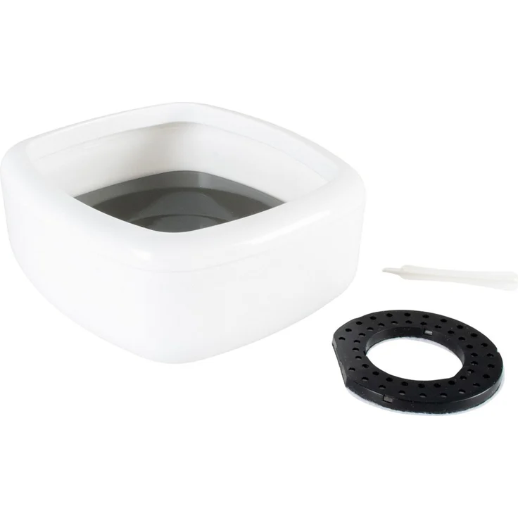 Duvo+ Trinknapf Anti-Verschütten Quadrat weiß/grau, Maße: 21 x 20 x 8,5 cm, weiß – Bild 3