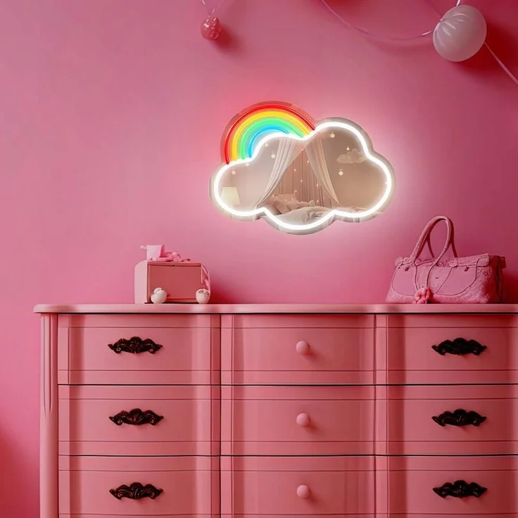 Forever Light LED Neon Dekolicht mit Spiegel Wandkunst Wanddekoration Cloud – Bild 8