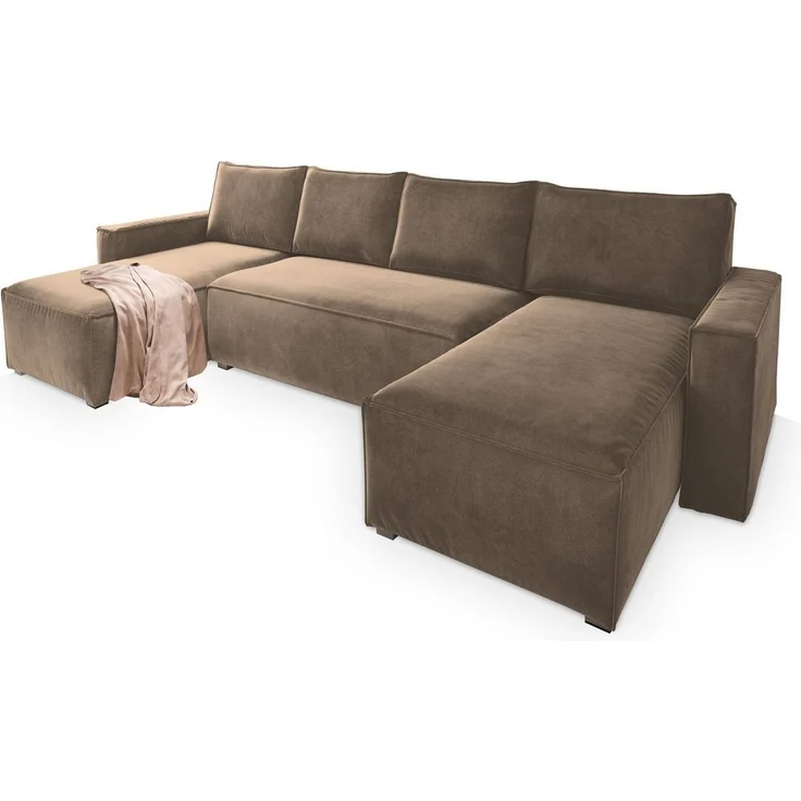 Masseno Ecksofa DENI mit Schlaffunktion U-Form, Sofa mit Bettkasten – Bild 1