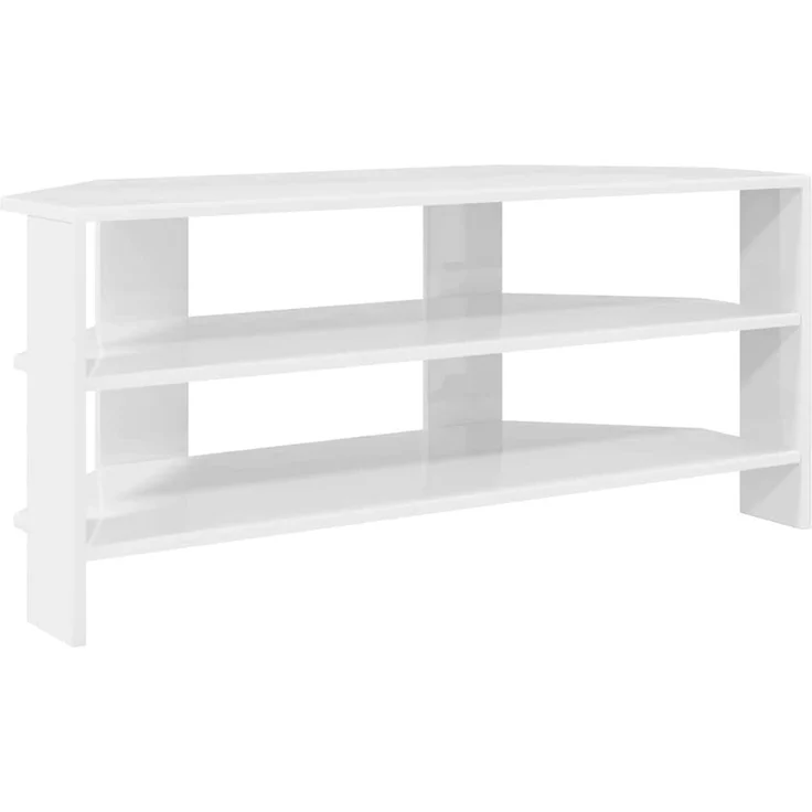 Eck TV Schrank,Fernsehschrank Hochglanz Weiß 102x40,5x45cm Holzwerkstoff – Bild 2