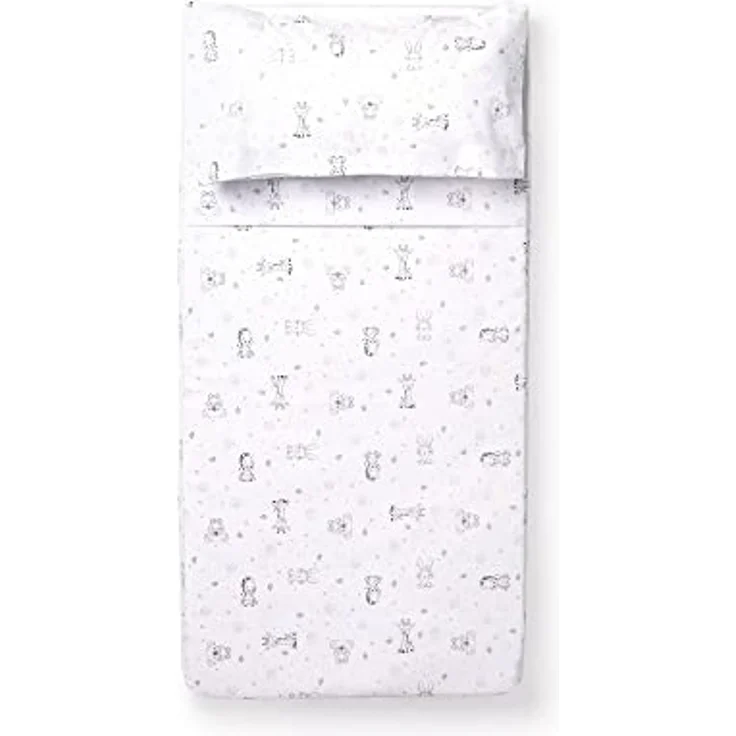 Bettlaken-Set für Babybett KOALA in Weiß rosa· 100% Baumwolle · 3- Teilig Bettwäsche-Set für Babywiege – Bild 2