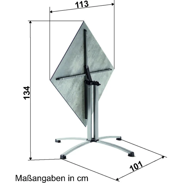 Sieger 5330-20 Party-Klapptisch mit Polytec Tischplatte, Stahlrohr Schiefer / Anthrazit 80 x 73 x 80 cm – Bild 3