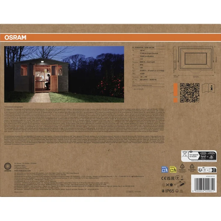 Osram Außenleuchte Floodlight Essential 150W 4000K schwarz – Bild 6