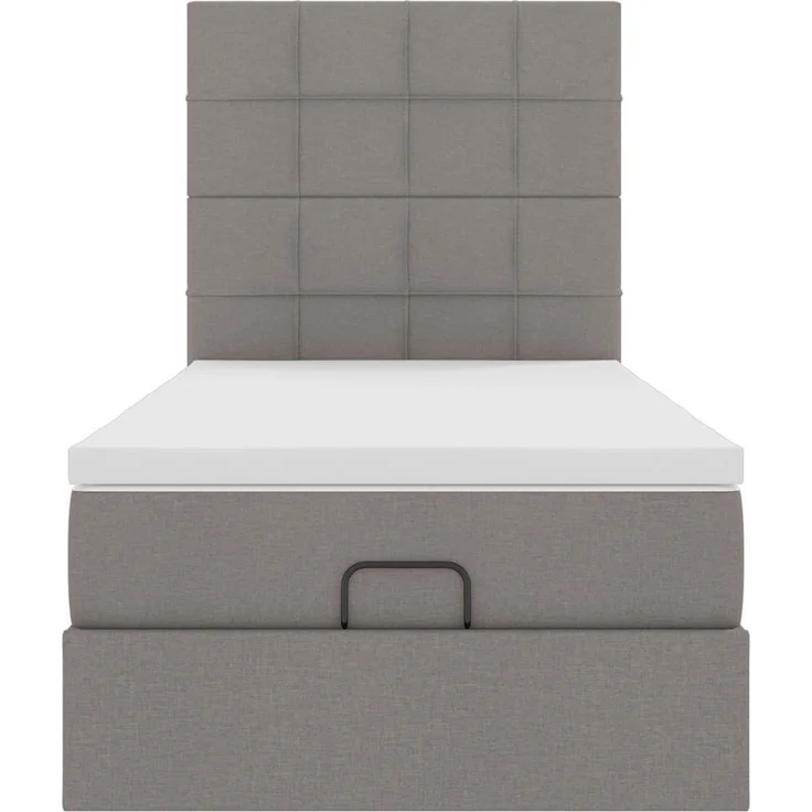 vidaXL Ottomane Bett mit Matratze & LEDs Taupe 90x200 cm Stoff 3313979 – Bild 6