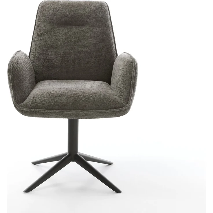 Drehstuhl Zoa-Flex Bouclé Soft Schlamm Fußkreuz Schwarz 360° drehbar Wippfunktion Taschenfederkern – Bild 2