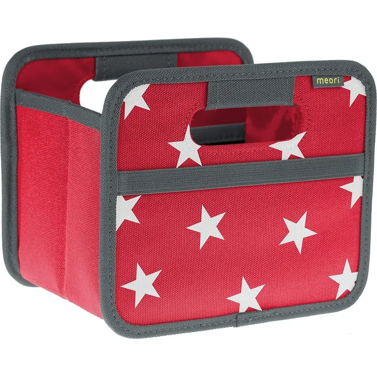 Meori - Faltbox Mini Aufbewahrungsbox Klappbox Hibiskus Rot Sterne A100306