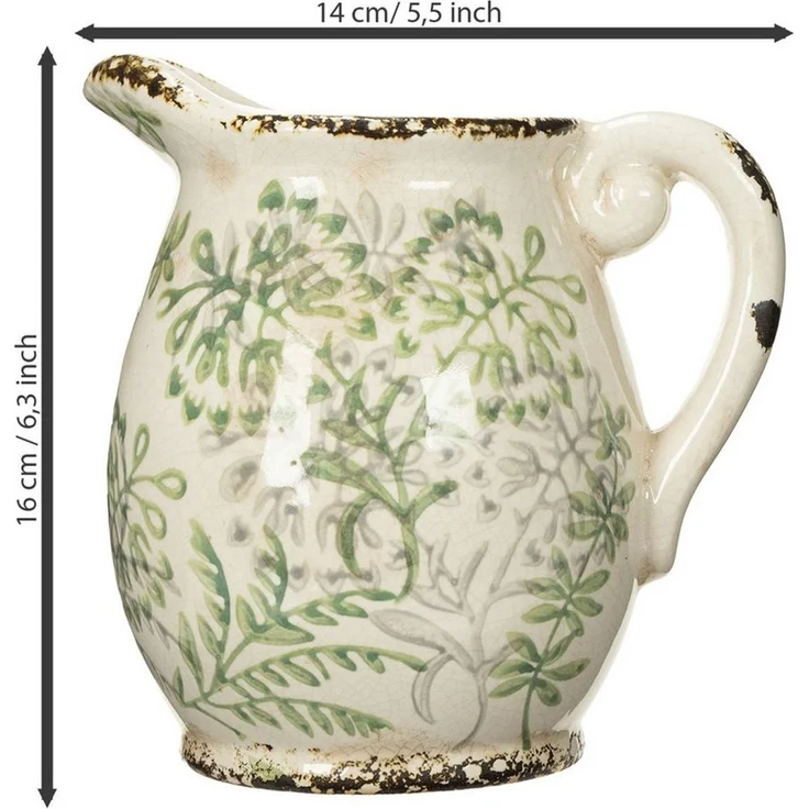 Viana Übertopf Dekorativer Vintage Krug zum Bepflanzen im Landhausstil für – Bild 1