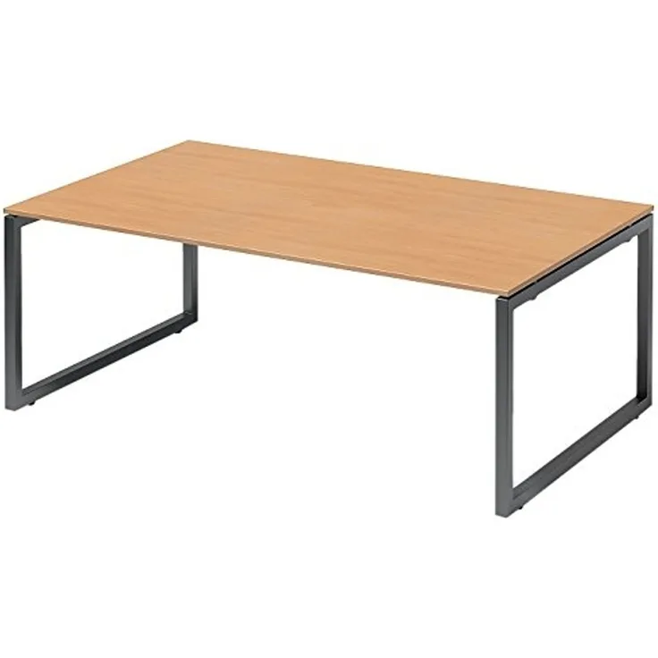 BISLEY Cito Chefarbeitsplatz/Konferenztisch, 740 mm höhenfixes O-Gestell, Metall, Bc334 Dekor Buche, Gestell Anthrazitgrau, 120 x 200 x 85 cm