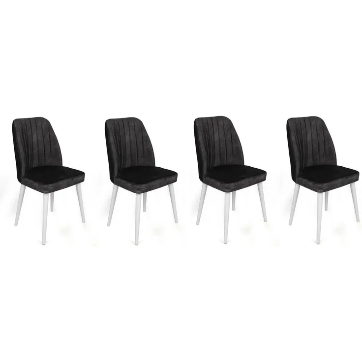 Skye Decor 'Alfa-497 V4' Stuhlset (4-teilig), Anthrazit / Weiß, 50 x 90 x 49 cm