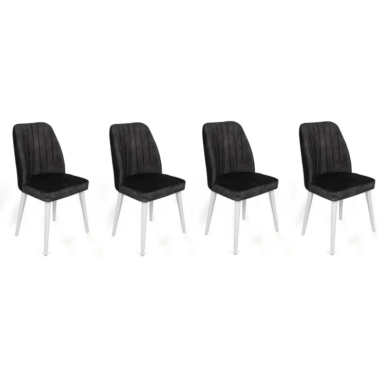 Skye Decor 'Alfa-497 V4' Stuhlset (4-teilig), Anthrazit / Weiß, 50 x 90 x 49 cm – Bild 1