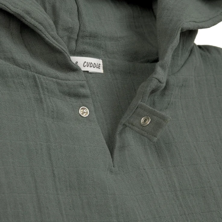 LÄSSIG Kinder Badeponcho aus Musselin mit Kapuze/Muslin Poncho Petrol Green – Bild 3