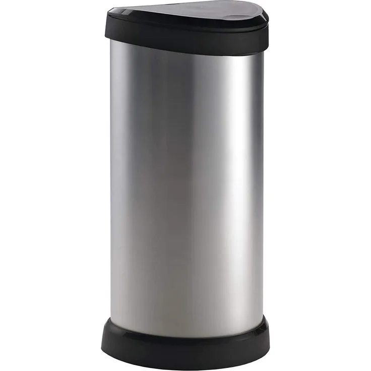 Curver Abfalleimer Deco Oval 40L Silbern 443825