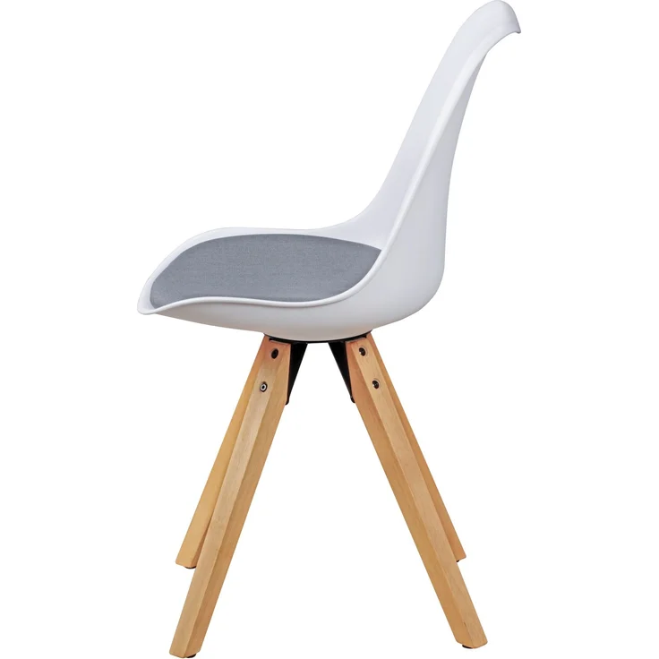 Esszimmerstuhl Set LIMA 2er Skandinavisch Polsterstuhl Stoff Weiß Grau – Bild 10