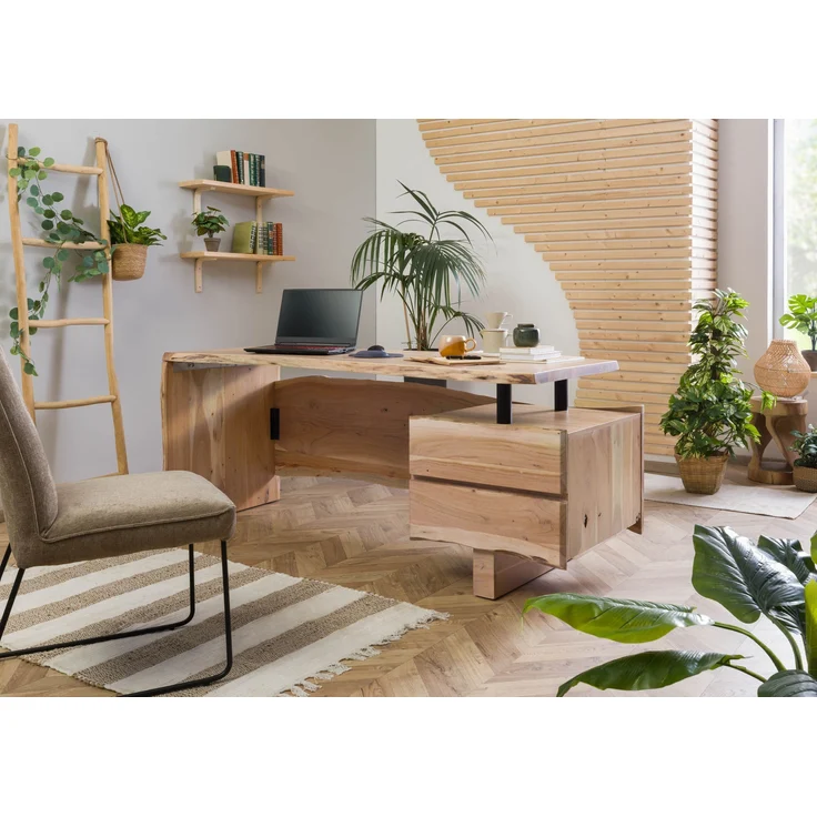 Schreibtisch Akazie 210x70x76 natur lackiert PURE ACACIA #152 – Bild 9