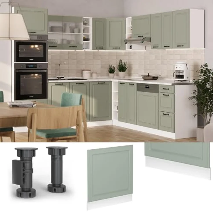 Vicco Geschirrspülerblende "R-Line", Mint Landhaus/Weiß 60 cm | MDF-Front · Ohne Arbeitsplatte · ✓ Passend zur Küchenfront · ✓ Frei kombinierbar · Einfache Integration – Bild 4