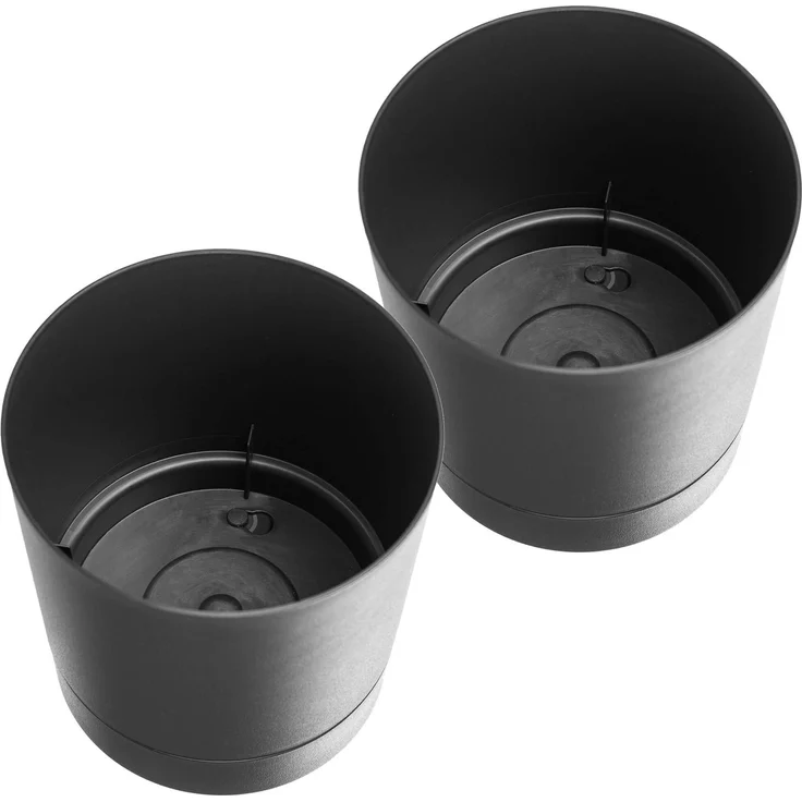 KADAX Blumentopf mit Ständer AURA 145 recycelt, anthrazit, 2er-Pack – Bild 9