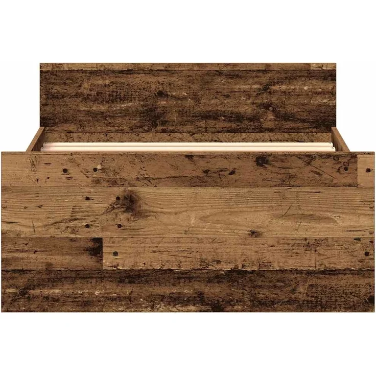 vidaXL Bettgestell ohne Matratze Altholz-Optik 75x190 cm Holzwerkstoff 862310 – Bild 4