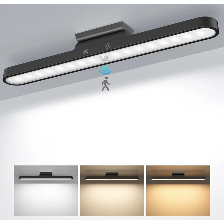Realky Unterbauleuchte Küche LED, Dimmbar Lichtleiste mit Bewegungssensor, USB C Aufladbar Schrankbeleuchtung Kabellos 2500mAh, Unterschrank Beleuchtung Küche für Schreibtisch, Küche, Schrank