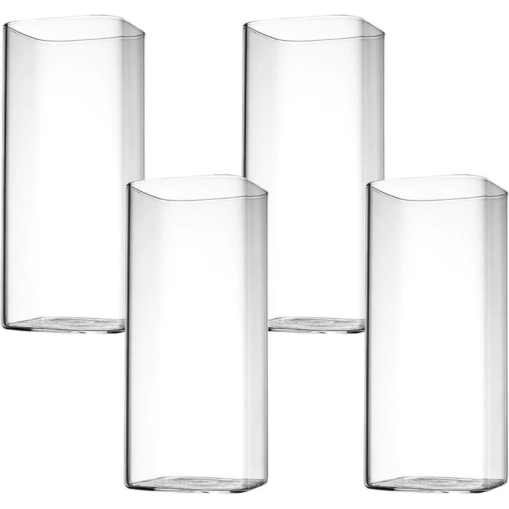 400ml Wassergläser Viereckige Cocktailgläser 4er Set für Saft Bier – Bild 1