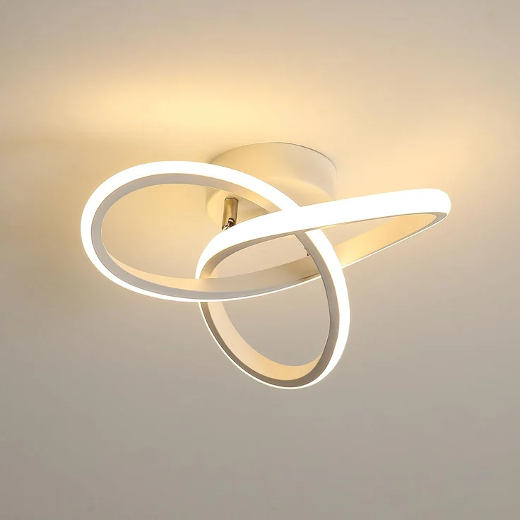 Goeco LED Deckenleuchte Weiß, 22W Moderne Deckenleuchte, Kreative Blumenform LED Deckenlampe für Küchenflure, Warmweiß 3000K