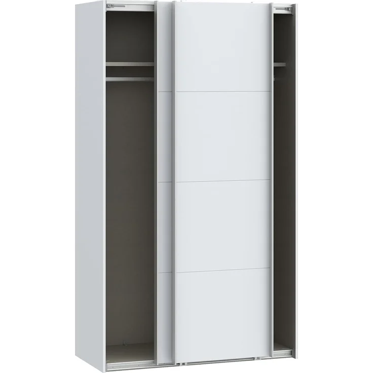 FORTE SOPHISTISPACE Kleiderschrank 120, Moderner Schrank mit 2 Schwebetüren, Holzwerkstoff, Weiß, 120,1 cm breit, 210,5 cm hoch, 62,9 cm tief – Bild 6