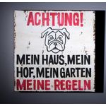 Wall Art Deko Holzschild "Achtung!. " im Vintage Look