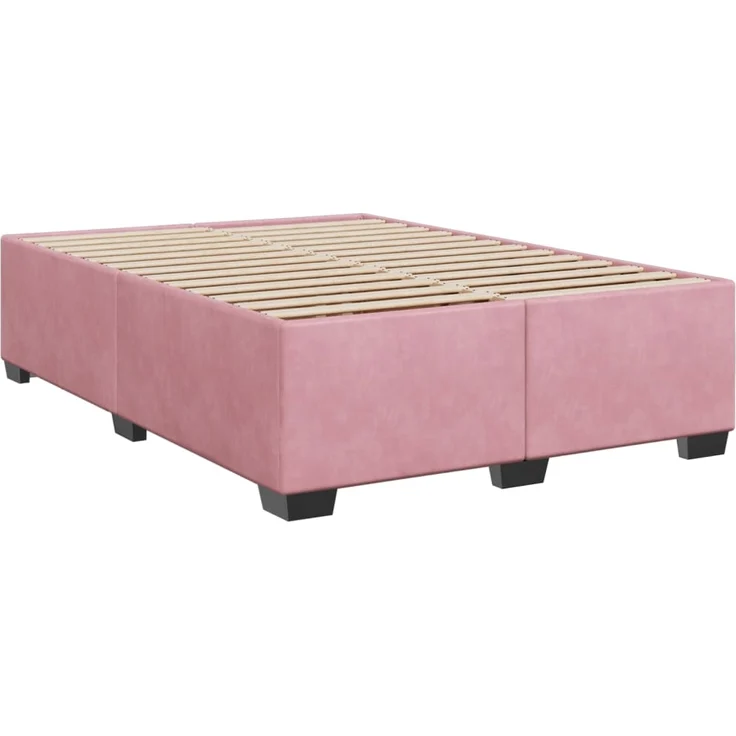 vidaXL Boxspringbett mit Matratze Rosa 140x200 cm Samt 3285292 – Bild 4