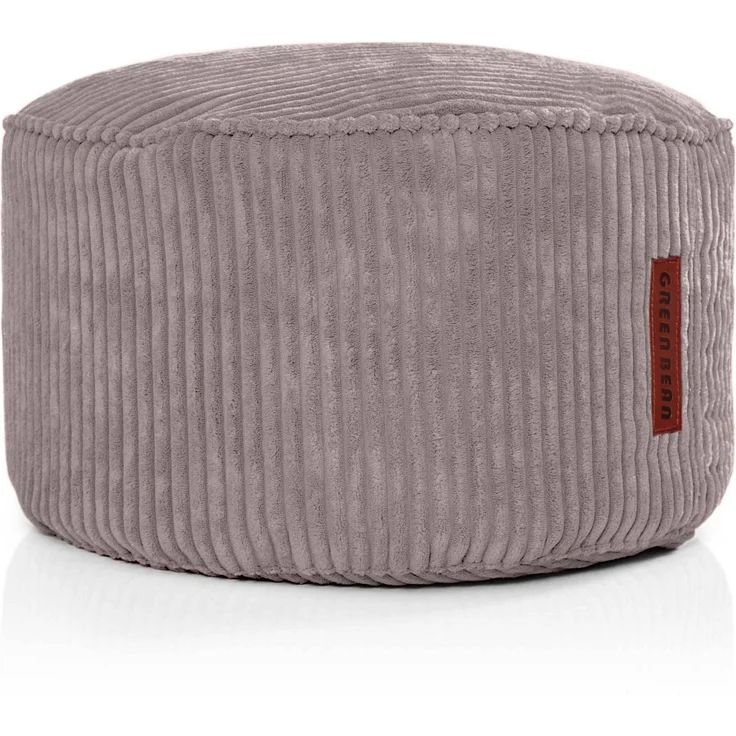 Green Bean Indoor Cord Sitzhocker Pouf Stay 45x25 cm mit EPS-Perlen Füllung - kuschelig weich waschbar - die ideale Ergänzung zum Sitzsack für Kinder & Erwachsene - Grau
