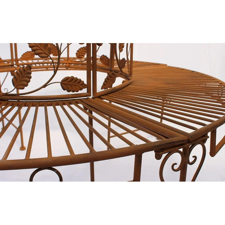 DanDiBo Rundbank Metall wetterfest Braun Ø 140 cm Baumbank 100112 Gartenbank Parkbank – Bild 4