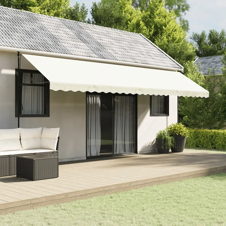 vidaXL Markisenvolant Creme Gestreift 6 m 367755 – Bild 1