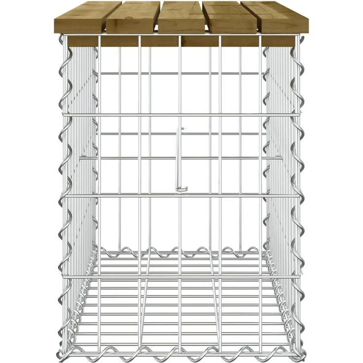 vidaXL Gartenbank aus Gabionen 63x31,5x42 cm Kiefernholz Imprägniert 834346 – Bild 4