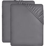 Utopia Bedding - 2er Set Spannbettlaken 90x200 cm - Grau - Gebürstete Mikrofaser Spannbetttuch - 35 cm Tiefe Tasche