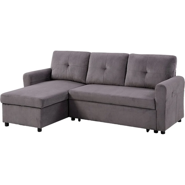 ATLANTIC home collection Ecksofa Gustavo L-Form, mit Schlaffunktion, Stauraum & seitlichen Taschen – Bild 2