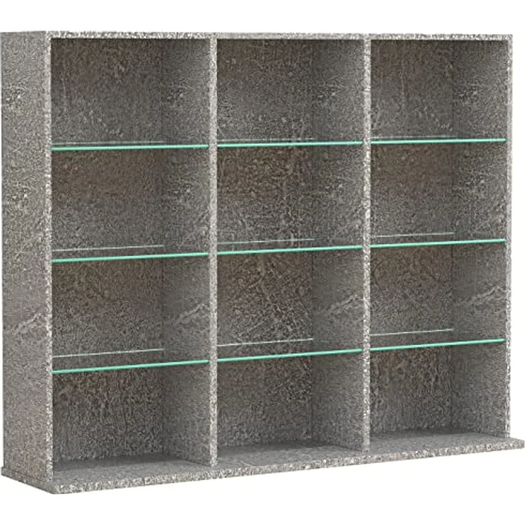 MID.YOU Regal Zilas, Grau, Holzwerkstoff in Betonoptik, 9 Fächer, 102x82x23 cm, stehend – Bild 5