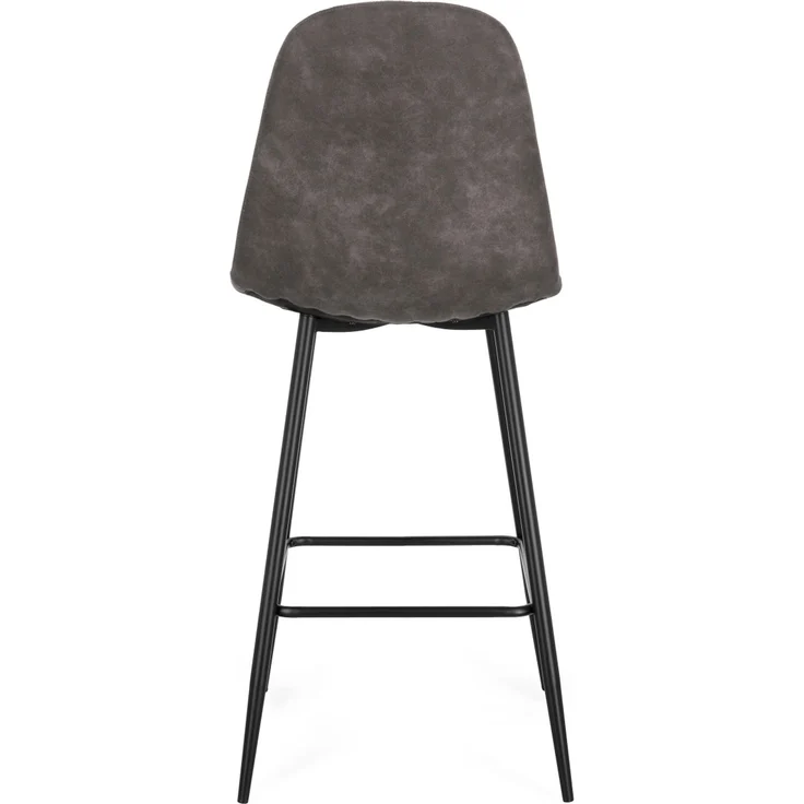 Barhocker New Irelia aus Kunstleder, modern mit Fußstütze, dunkelgrau, 2er-Set – Bild 4