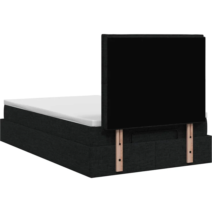 vidaXL Ottoman-Bett mit Matratze und LED Schwarz 120 x 200 cm Stoff 3457981 – Bild 10