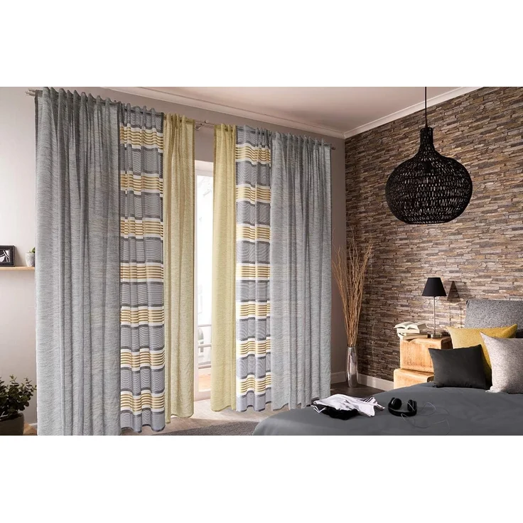 HOMING Schlaufenschal Oskar 140x245 Vorhang Wohnzimmer transparent anthrazit – Bild 3