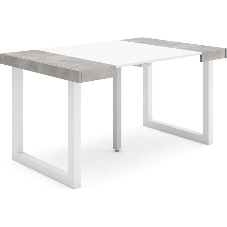 Skraut Home | Ausziehbarertisch | Multifunktionaler ausziehbarer | 140 | Für 6 Gäste | Massivholz Beine | Moderner Stil | Zement