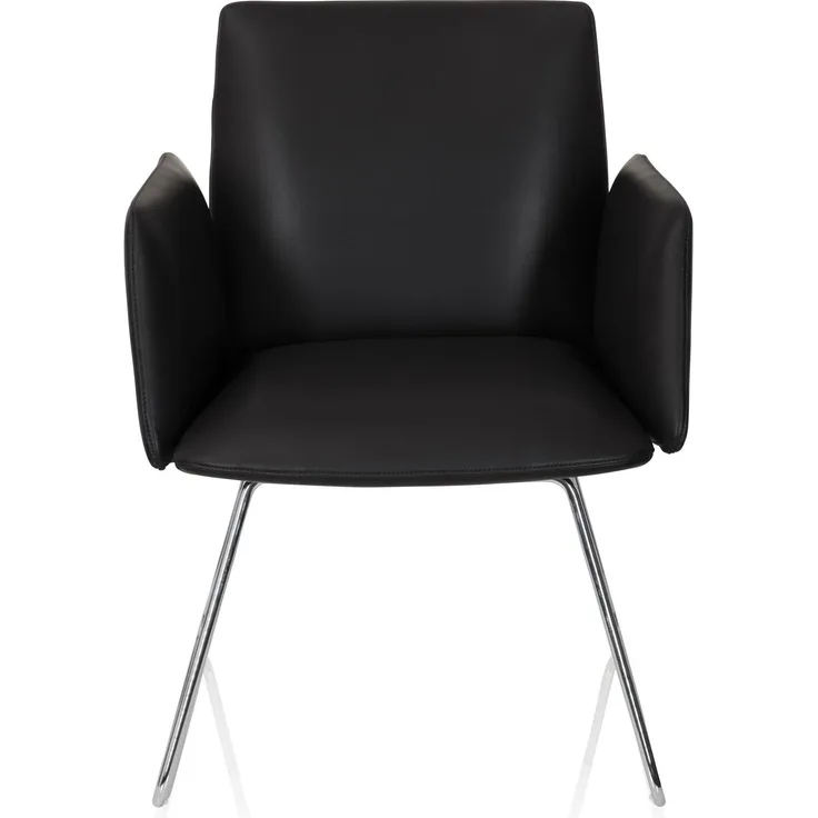 hjh OFFICE Besucherstuhl Konferenzstuhl DESIGNIA V Kunstleder schwarz