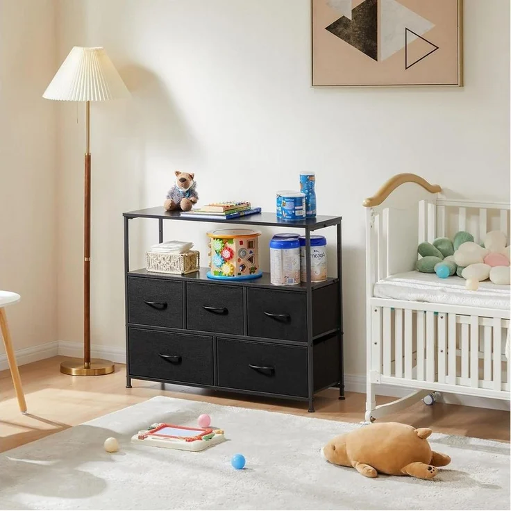 DUMOS Stauraumschrank Kommode mit Stoffschubladen, Stoffkommode für Schlafzimmer Geeignet Schubladenschränke – Bild 1