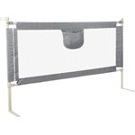 HUOLE Rausfallschutz Bett boxspringbett,Bettgitter Rausfallschutz für Kinder,Bettschutzgitter Bed Rail stabile Bauweise, Kinderbettgitter luftiges Babybettgitter für Kleinkinder-2,0 m – grau