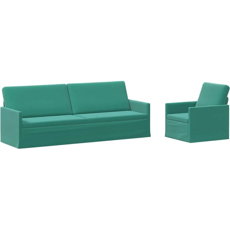 vidaXL Sofa-Set 2 pcs Türkis Samt (V) 3433239 – Bild 1