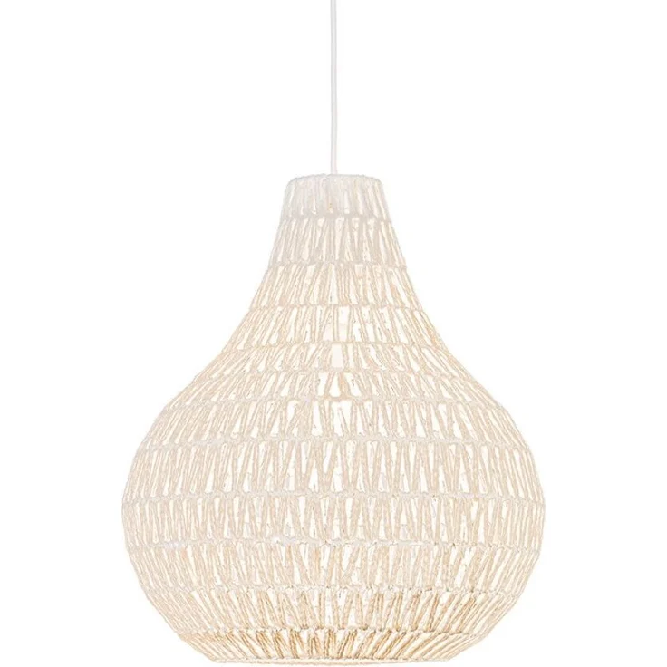 Qazqa Pendelleuchte Lina, ohne Leuchtmittel, E27, Weiß, Design, Seil, 1-flammig – Bild 5