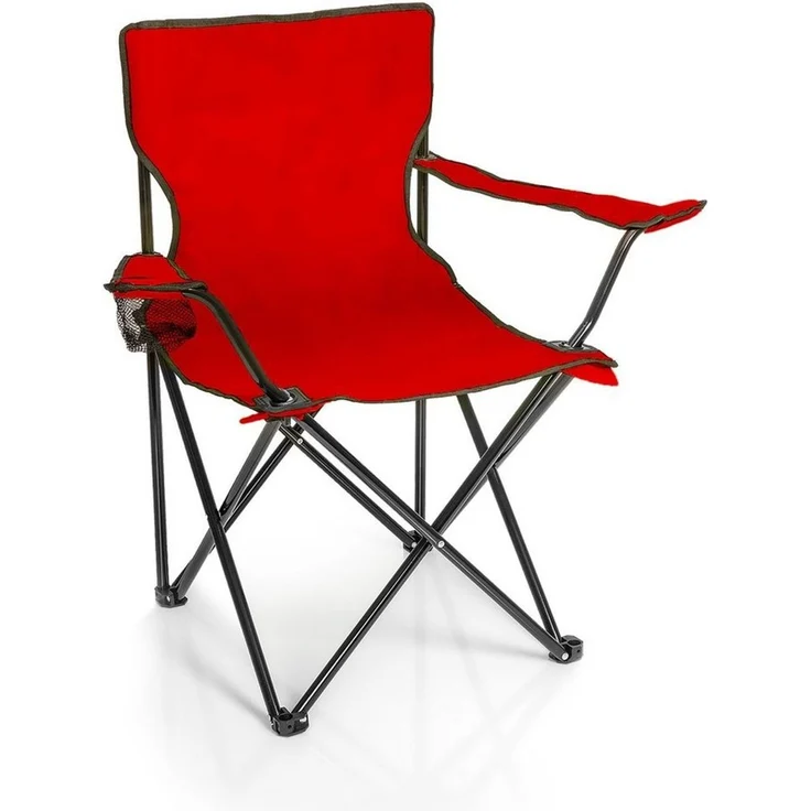 BigDean Campingstuhl Faltstuhl Campingstuhl Anglerstuhl Getränkehalter Klappstuhl (Packung, 1 St), Rot, Klappbar, Getränkehalter, Tragetasche – Bild 1