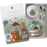 WMF Kindergeschirr-Set Waldfreunde (6-tlg), 1 Personen, Cromargan® Edelstahl Rostfrei 18/10, Porzellan, ab 3 Jahren, hygienisch, säurefest