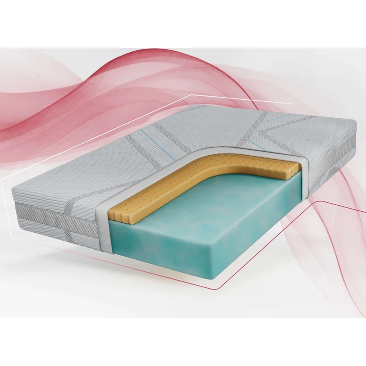 Ergonomische Latexmatratze, Höhe 19 cm, Härtegrad H2, Rollmatratze mit HR-Schaum, für Allergiker mit abnehmbarem Bezug - 160 x 200 cm - ROVO - LUX – Bild 1