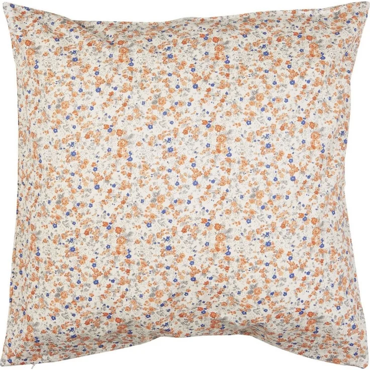 Ib Laursen - Kissenbezug Kissenhülle 50x50cm Orange Blau Blumenmuster 19107-00 – Bild 1