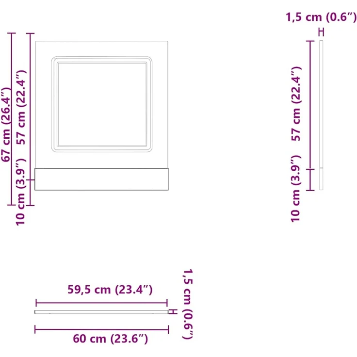 vidaXL Geschirrspülerblende Kalmar Hochglanz-Weiß 60x1,5x57 cm 853659 – Bild 9